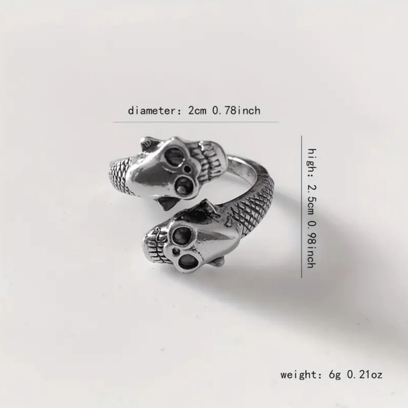 Retro punk skull ring - Picture 2 of 6